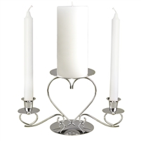 CANDLE HOLDER HEART 1 PC SLV