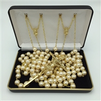 ROSARY LASSO GOLD PEARL
